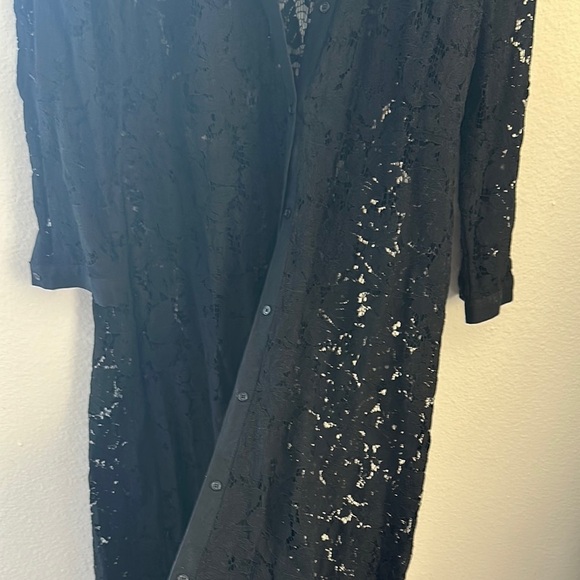 Zara Black Lace Button-Up Dress XXl - Picture 8 of 10
